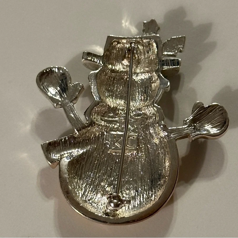 Kenneth Cole Christmas Holiday Snowman Brooch Pin - Picture 2 of 6